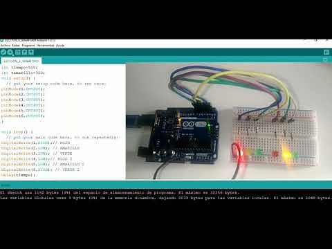 CURSO DE ARDUINO LECCIÓN 4 como programar un semáforo