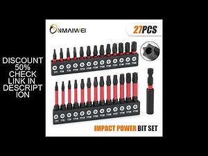 27pcs Security Torx Screwdriver Bit Set TT7-TT40 25/50mm Magnetic Torx Head Insert Bits with Impact