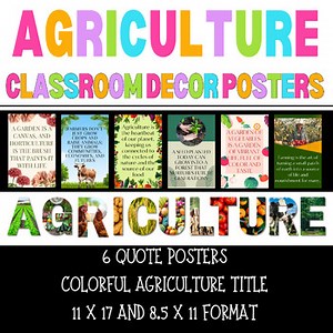 Agriculture Classroom Decor Posters | Motivational Quotes Back To School