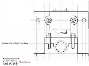 Engineering Drawing Tutorials/Assembly drawing with Front view & Side view (ques1)