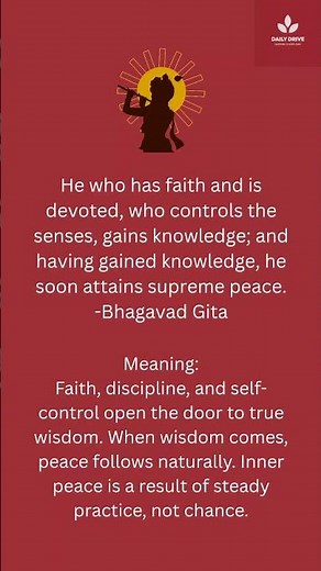 Faith + Discipline = Peace — Gita’s Formula for Life #dailydrive #motivation #bhagavadgita #peace
