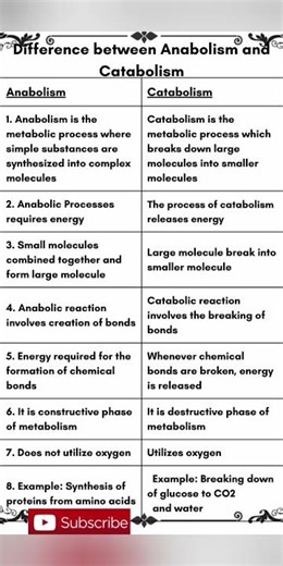 #difference between Anabolism and Catabolism