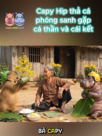 Capy Hip thả cá phóng sanh gặp cá thần và cái kết #capybara #hippo #xuhuong 🔥✨