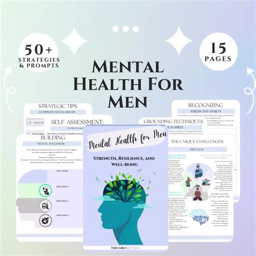 Men's Mental Health Worksheets Therapy Aid Mindfulness Exercises CBT Worksheets Men's Anxiety Tools for Therapists CBT Self-help Workbook - Etsy