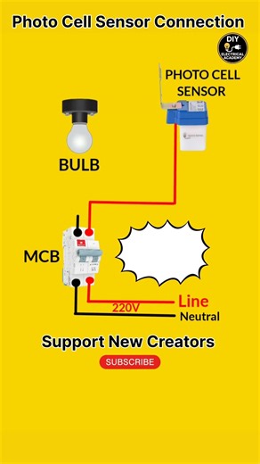 Photo Cell Sensor Connection Wiring | Day Night Sensor 220V #shorts
