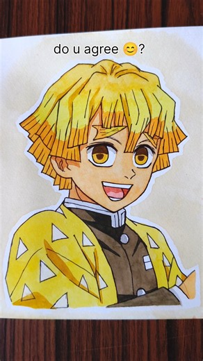 Zenitsu Agatsuma Watercolor Drawing 🎨 | Demon Slayer Anime Art | Easy Anime Painting #Shorts
