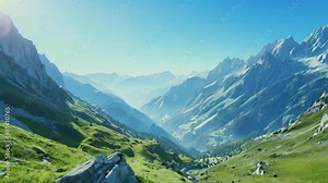 Majestic Mountain Valley. Stunning 4K Ultra HD Footage - Perfect for Professional Projects