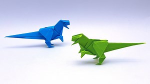 How to fold easy and simple origami dinosaur step by step - Paper art and crafts - DIY school project ideas #Crafts #Origami #PaperCrafts | Entertaining Arts