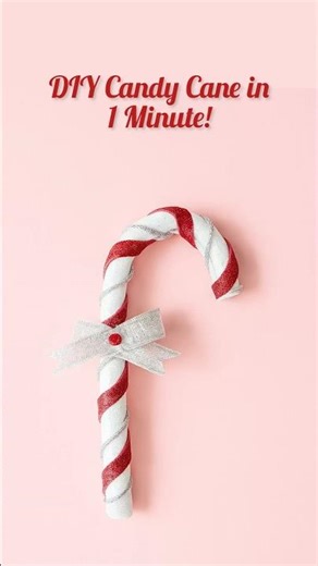 DIY Candy Cane Ornament | Easy 1 Minute Christmas Craft #christmas #diyornaments #diy #easydiy