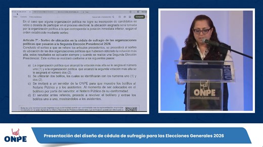 #ENVIVO | Realizamos la presentación del diseño de la cédula de sufragio a utilizarse en las Elecciones Generales 2026 del 12 de abril. #EG2026 | ONPE Oficina Nacional de Procesos Electorales - Perú