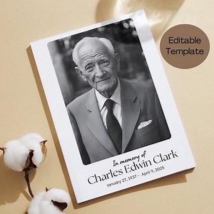 Photo Funeral Program Template for LDS Funeral Service, Memorial Service. Editable and Printable Template for Canva. - Etsy