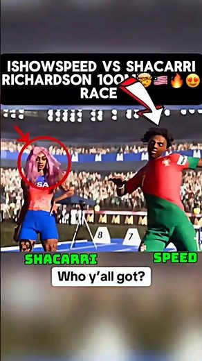 IShowSpeed vs Sha’Carri Richardson 100M SHOWDOWN 🤯🔥🇱🇷💨