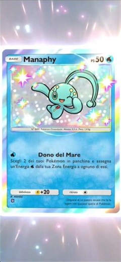 Shiny Manaphy Card - Mega Rising #youtubeshorts #manaphy #shinypokemon #shiny #pokemoncards #shorts