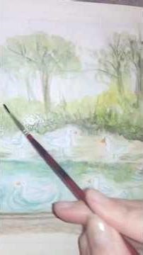 Painting A Impressionist Watercolor Duck Pond #watercolor #duckpond #impressionistart