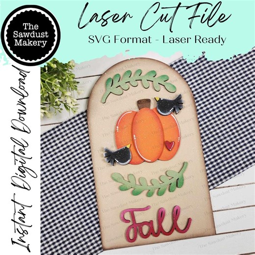 Interchangeable Large Arched Boho Sign Insert | Fall Pumpkin | SVG Laser Cut File | Boho Signs | Seasonal Interchangeable SVG - Etsy