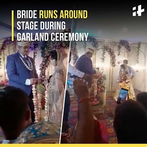 204K views · 945 reactions | Bride running around the stage during Varmala has caught people's attention. The bride seems to be playing ‘kabaddi’ with would-be husband  | Indiatimes | Facebook