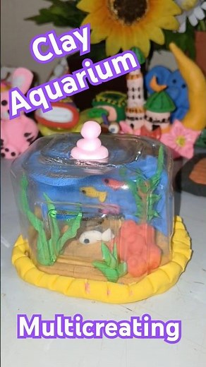 Clay aquarium diy 🤔💖 #shorts #youtubeshorts #claycraft #viralvideo #art#aquarium #@multicreating