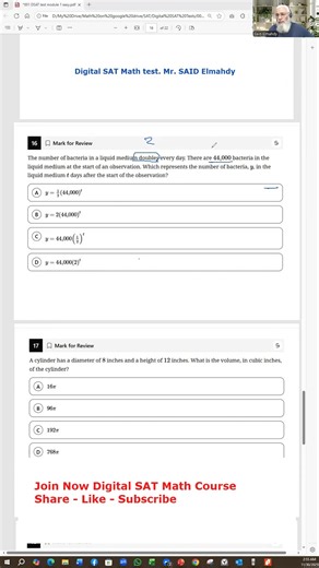 00116 DSAT Math test Mr. Said Elmahdy #shorts #maths #mathtutor #satmath