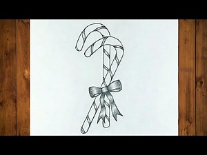 How to draw a candy cane// Christmas drawing// Easy drawing