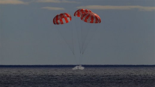 NASA's Orion arrives back to earth after landing in Pacific Ocean