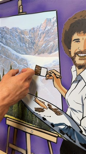 Perfect Bob Ross painting fixes the wall | Justin Flom