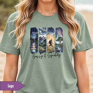 Colorful Bigfoot Bella Canvas T-shirt, Wilderness Unisex Camping Tee, Yeti Lover Gift, Hiking Shirts, Sasquatch Graphic, Bigfoot Shirt - Etsy