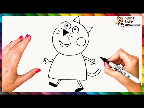 How To Draw Candy Cat From Peppa Pig Step By Step 🐱 Candy Cat Drawing Easy