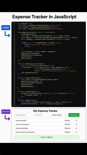 Build an Expense Tracker with JavaScript 💰 | Mini JavaScript Project 🚀 #developer #devlife #coding