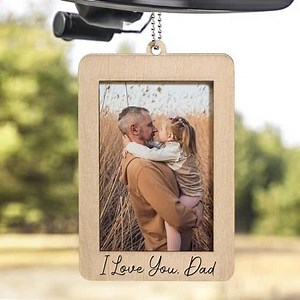 Car Hanging Picture Frame for Dad, Christmas Gifts For Dad, Car Picture Holder, Cars Decor Hanging Photo Frame, Rear View Mirror Accessories For Decorations, Cars Mirror Decor Hanging Ornament
