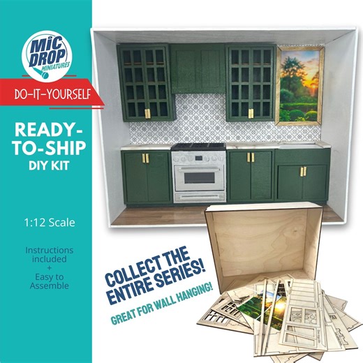Miniature Kitchen Room Box Kit – DIY 1:12 Scale, Wall Display - Etsy UK