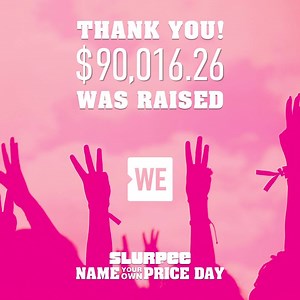 22K views · 42 reactions | What's sweeter than Slurpee? The fact that you, Slurpee fans, donated $90,016.26 for the WE Charity on Slurpee Name Your Own Price Day.  A huge thank you to everyone who came out and donated to empower Canadian youth by giving them the tools they need to to do good in our world! | Slurpee Canada | Facebook