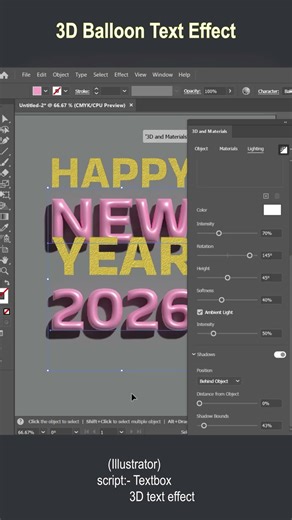 Balloon Text Effect in Adobe Illustrator 🎈 | 3D Typography #3dtext #balloontexteffect