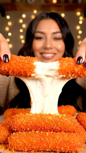 Flaming Hot Cheetos Mozzarella Sticks 🌶️🧀 Insane Cheese Pull ASMR 🤤 #Shorts