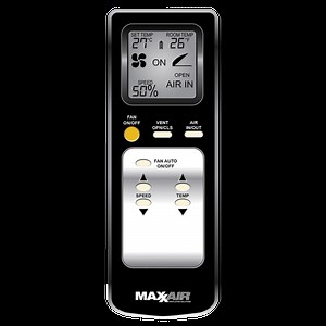 MaxxAir Maxxfan Deluxe Vent with 10 Speed Fan Power Lift Remote (Smoke