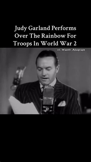 Autographs, Movie Facts, Memes & Collectibles. Follow Today! on Instagram: "Judy Garland and Bob Hope performed “Over the Rainbow” during a “Command Performance” radio show in 1943, which was broadcast to U.S. troops during WWII. This specific recording was filmed and sent overseas to troops as part of a special reel. Command Performance: This was a radio program hosted by Bob Hope that featured various entertainers for the troops. 🎙️🌈🎶 _________________________ 🎬Follow @i_wantit_allagraph o