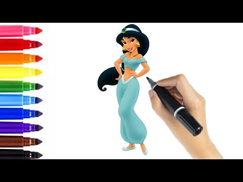 HOW TO DRAW PRINCESS JASMINE FULL BODY STEP BY STEP / JASMINE FROM ALADDIN DRAWING