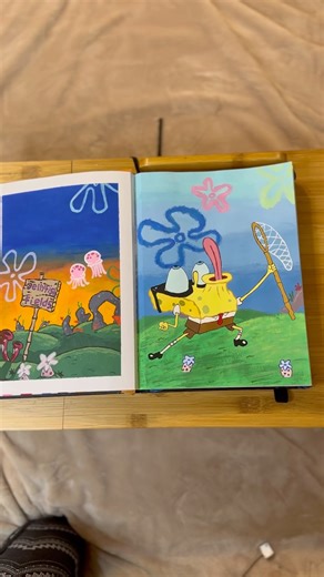 I was in a SpongeBob mood 🧽 #sketchbook #painting #art #jellyfish #cartoon