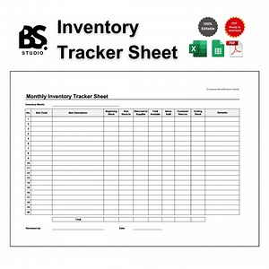 Inventory Tracker Sheet: Google Sheets & Excel (printable PDF) - Etsy
