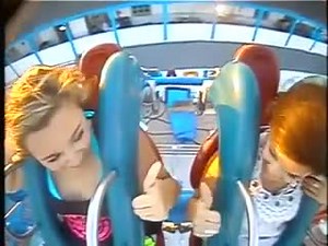 Downblouse – Big boobs tits in roller coasters compilation