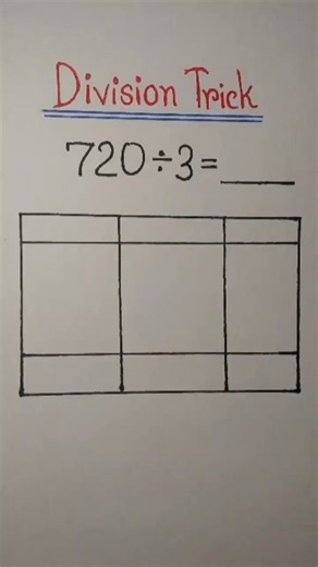Fast Division Trick: Can You Solve 720 ÷ 3? #divisiontrick #mathtricks #quickmath #mathchallenge