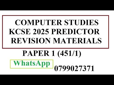 KCSE 2025 PAPER 1 PREDICTOR SERIES 1