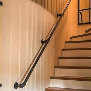 Sturdy Industrial Pipe Handrail Kit- Industrial Pipe X 4” Deep, "diy" Parts Kit-lengths Available -48", 60", 72", 84", 96", 108", 120" - Etsy