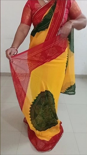 Beautiful saree draping tutorial /parfect side pleats #saree #drape #look#shorts