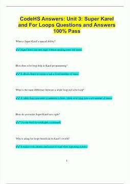 CodeHS Answers Unit 3 Super Karel and For Loops Questions and Answers 100 Pass1054