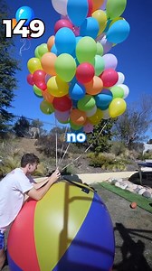 1.1M views · 8.4K reactions | How Many Balloons Does It Take To Make A GIANT Beach Ball Fly? #up #challenge #test | Jesser | Facebook