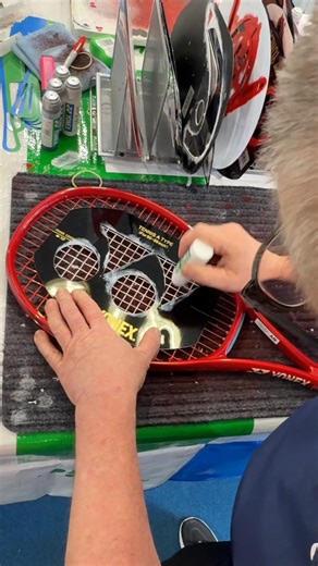 Satisfying ❤️ Filmed at the Yonex stringing service at the Australian Open #tennis