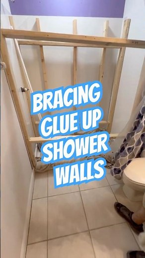 Bracing A Glue Up Shower Wall Kit - Shower Installation - Ultra Plumbing #showerinstallation