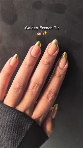 Golden french tip nailart tutorial 💅✨️#shortsfeed #nailart #youtubeshorts #frenchnails