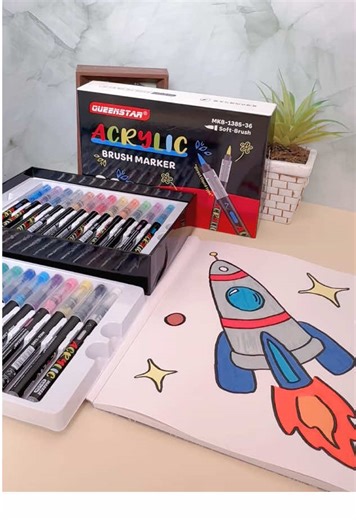 These acrylic brush marker changed my art game #tiktokmademebuyit #fyp #arttok #arttools #acrylicmarkers