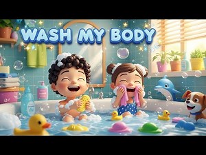 “Splish Splash! 🎵 Let's Wash My Body with Fun Nursery Rhymes for Kids! 🚿✨”
